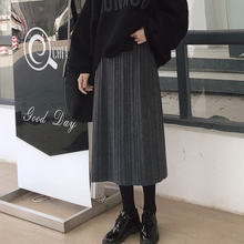 女复古显瘦黑色百褶中长裙子 2018新款 气质高腰压褶a字半身裙秋装