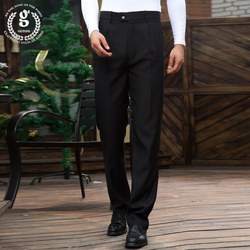 上班男裤子酒店餐厅服务员工作裤宽松厨师裤保安裤直筒裤职业西裤