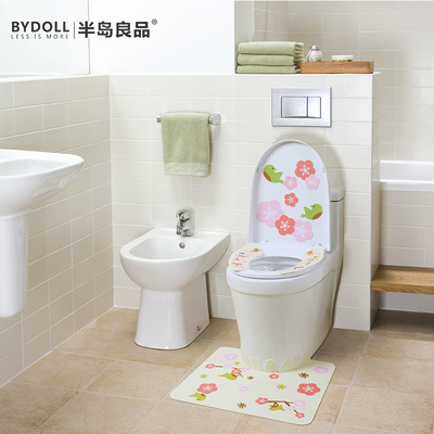 半岛良品卫生间马桶三件套 马桶垫坐垫通用马桶圈粘贴防水马桶套