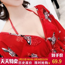 温泉泳衣女三件套2018新款 网红款 超仙保守分体显瘦性感韩国游泳衣