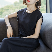 夏装2018新款女装短袖t恤上衣韩版百搭宽松订珠打底冰丝针织衫女