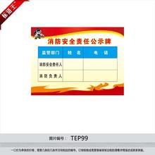 消防安全展板宣传栏贴纸贴画TEP99 消防安全责任公示牌标志标识牌