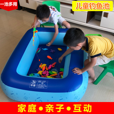 儿童钓鱼玩具池套装小孩戏水捞鱼磁性鱼竿2-5岁宝宝益智玩具
