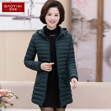 中老年棉服女新款2018秋冬轻薄羽绒棉服中长款大码女士上衣棉袄图片