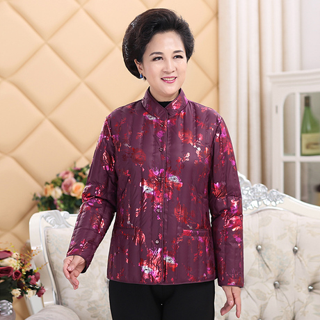 中老年羽绒服女短款婆婆装羽绒内胆女修身时尚妈妈装轻薄高贵春秋商品大图