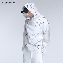 【聚】TRENDIANO宽松字母印花连帽风衣3JC2040630