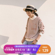 CLOUDSPACE女装秋季新款韩版条纹卫衣女2018半高领套头衫V0190图片