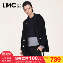LINC/金羽杰2017秋冬新款双面毛呢女短款显瘦潮7370207图片
