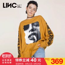 金羽杰LINC2017秋装新款个性人像印花纯棉长袖卫衣女套头7361502图片