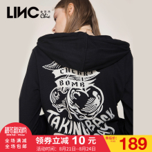 金羽杰2017秋装新款时尚休闲印花连帽T恤女长袖帽衫7361403图片