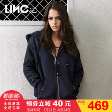 LINC/金羽杰2017春装新款字母带帽卫衣女韩版宽松潮连帽7111502图片