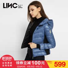金羽杰2018秋装新款运动感修身连帽拼接年轻短款羽绒女潮8333131图片
