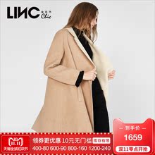 金羽杰2018秋装新款翻领宽松长款A型双面羊毛呢外套女8310283图片