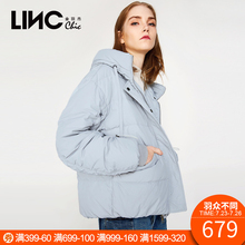 金羽杰LINC羽绒服短款2017冬季新款女抽绳工装口袋面包服7470777图片