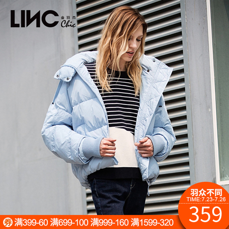 LINC/金羽杰2017冬新款连帽面包服羽绒服女短款显瘦宽松7J1186商品大图