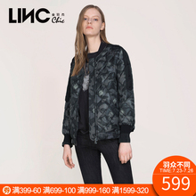 LINC金羽杰2017秋冬新款时尚迷彩棒球领轻薄羽绒女短款7370769图片