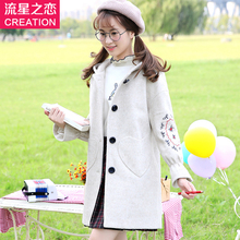 冬装毛呢外套中长款女学生2018秋季新款初高中学生韩版呢子大衣潮图片
