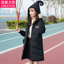 冬装外套女中长款学生2018冬季棉服新款初中生韩版加厚棉衣学院风图片