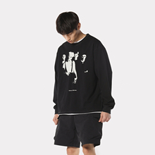 HUGALLGUILT19春季新品夏季长袖圆领T恤人物印花宽松潮牌t-shirt
