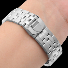 代用帝陀海洋王子手表带实心不锈钢表链男 Tudor帝舵弧口钢带21mm