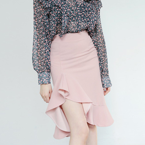 韩版荷叶边鱼尾裙半身裙