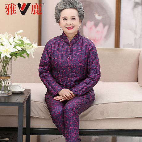 雅鹿中老年羽绒服妈妈羽绒内胆女套装短款加肥加大码内穿加厚外套商品大图
