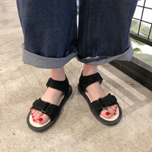 学院风百搭休闲露趾显脚白魔术贴沙滩凉鞋 南在南方初夏韩系新品