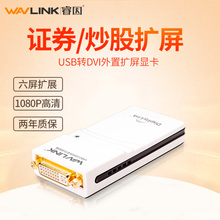 睿因USB转DVI VGA HDMI多屏外置显卡独立扩展高清显卡分屏器6屏