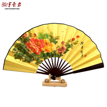 工艺折扇绢布折 一尺长扇 中国特色礼品扇子出国礼物脸谱扇送老外
