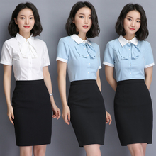 2017夏装新款职业装女装短袖衬衫套裙工作服ol气质正装工装女套装图片