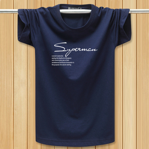 夏季男士短袖t恤宽松加大码胖人运动半袖圆领纯棉汗衫打底上衣潮