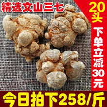 老李品质纯天然云南文山春三七20头田七500g可磨特级超细粉正品