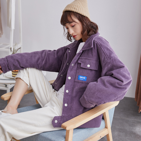 唐狮2018冬季新款灯芯绒棉衣夹棉加厚bf风女外套短款韩版潮10.20商品大图