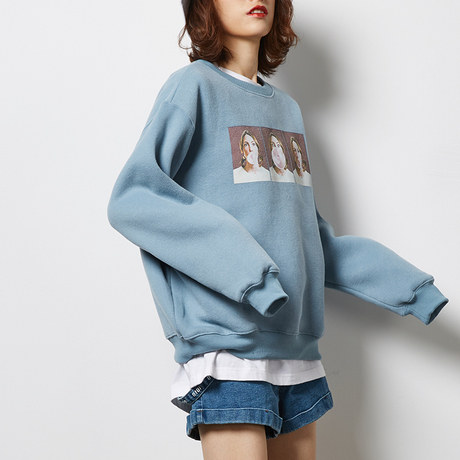 唐狮2018新款卫衣女韩版学生宽松ulzzang上衣女圆领卫衣女11.7商品大图
