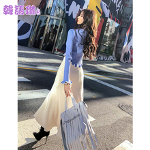 韩语琳秋冬新款打底针织衫2018女装韩版圆领长袖短款修身毛衣上衣图片