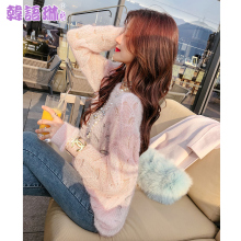 韩语琳秋装中长款毛衣2018新款女装韩版时尚针织衫圆领长袖女上衣图片