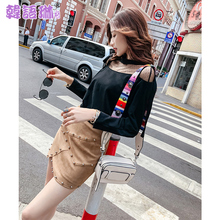 韩语琳短裙子秋季女装2018新款韩版高腰修身包臀时尚不规则半身裙图片