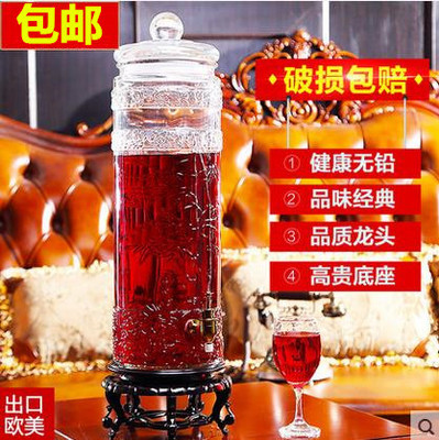 10斤15斤装泡酒瓶带纯铜水龙头无铅玻璃瓶酿酒瓶药酒瓶容器 促销