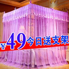 蚊帐1.8m床双人家用1.5m三开门公主风2.0m米支架加厚加密纹帐子