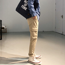 1CHEN / 18春夏新品 让你秒变清爽boy的 日系纯色口袋轻工装裤 男