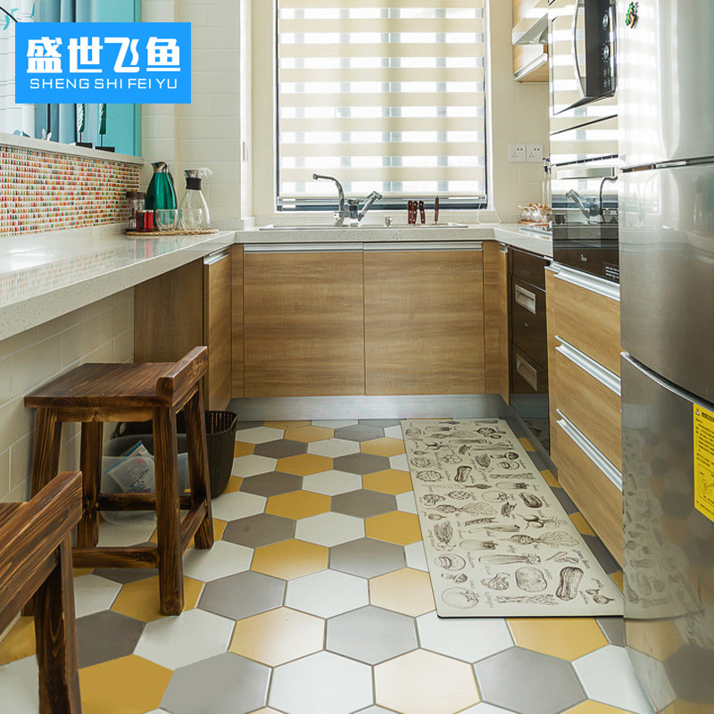 ノルディック バスルーム バルコニー 六角形 レンガ キッチン 滑り止め 白黒 花のレンガ 六角形 形状 壁レンガ Ikea タイルフロアタイル 中国仕入れ Com