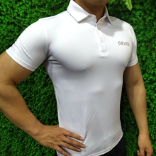 速干紧身衣健身男女修身休闲短T恤跑步运动polo衫私人教练工作服