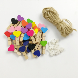 创意照片墙夹子麻绳纸相框彩色爱心夹子无痕钉相片夹装饰挂墙包邮