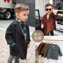 男童毛呢外套儿童中长款 男宝宝帅气秋装 辰辰妈婴童装 双面呢子大衣