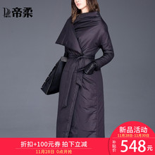 欧美时髦气质羽绒服女2018新款冬装修身收腰加厚女装外套中长款潮图片