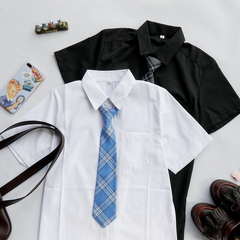 新品 日系学院风JK制服短袖白色衬衫学生棉衬衣可爱萌妹英伦校服