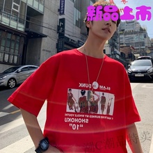 T恤夏季2019新款 宽松潮牌上衣服男 潮流体恤ins印花半袖 短袖 Z男士