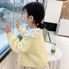 女童外套针织衫 儿童毛衣百搭上衣 宝宝洋气毛线开衫 新款 2019春秋装