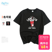 阁楼花开2018夏季新款网红同款上衣女学生 宽松韩版可乐印花T恤图片
