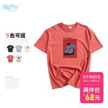 阁楼花开欧洲站短袖t恤女2018新款ins个性印花女潮洋气小衫女上衣图片